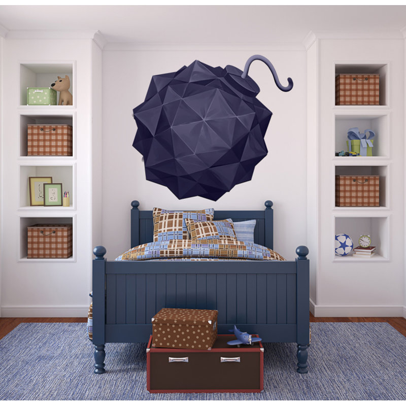 Décalcomanie murale bombe polygonale, H 46 po x l 46 po x P 1,9 po