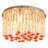 Alcina 20" Shabby Elegance Crystal Tube with Red Flower Flush Mount Girl Bedroom