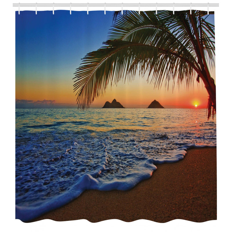 Shower Curtain with Hooks Included, 75" H x 69" W