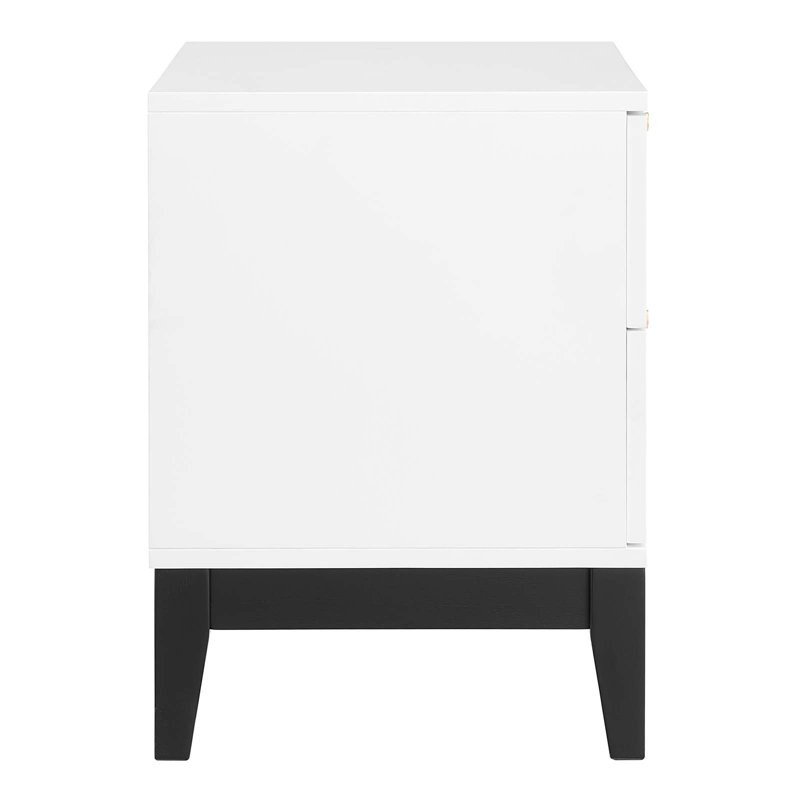 Dakota White Upholstered Queen Bed with 2 Nightstands