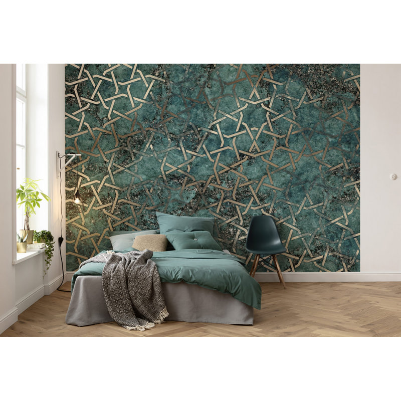 Non-Pasted Geometric Wall Mural