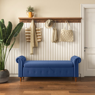 Agnew Linen Upholstered Storage Bench