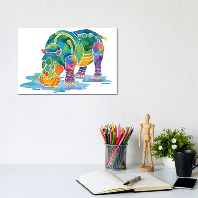 Hippopotamus 1 Piece Wrapped Canvas Wall Art