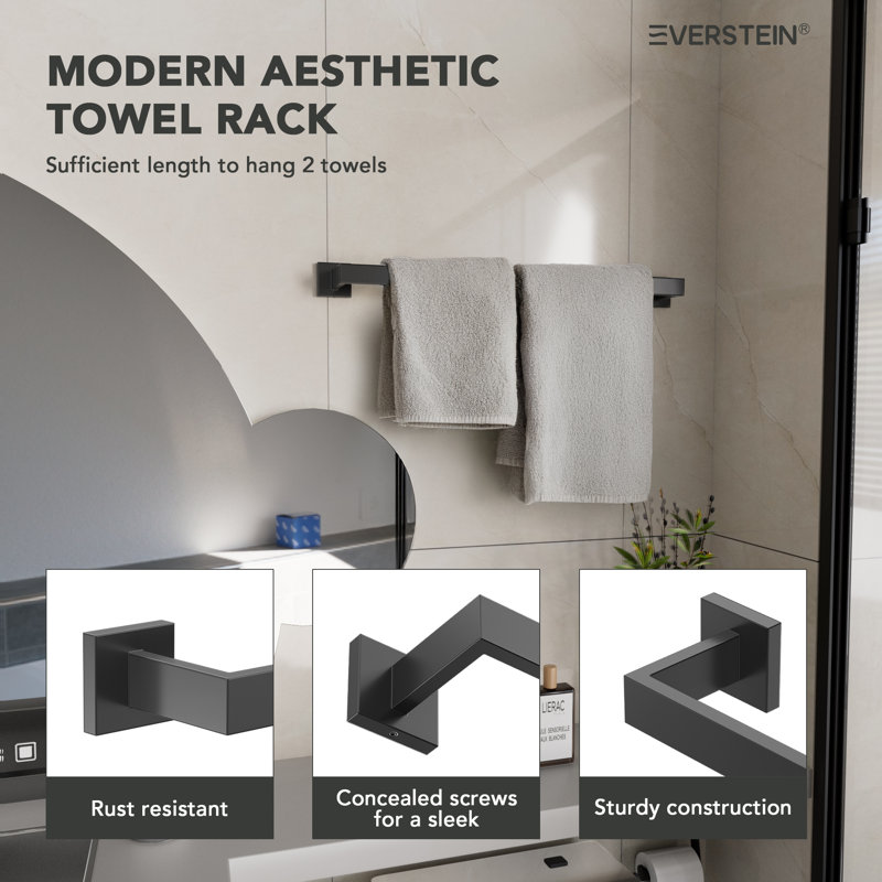 4 - Piece Bathroom Hardware Set, Matte Black