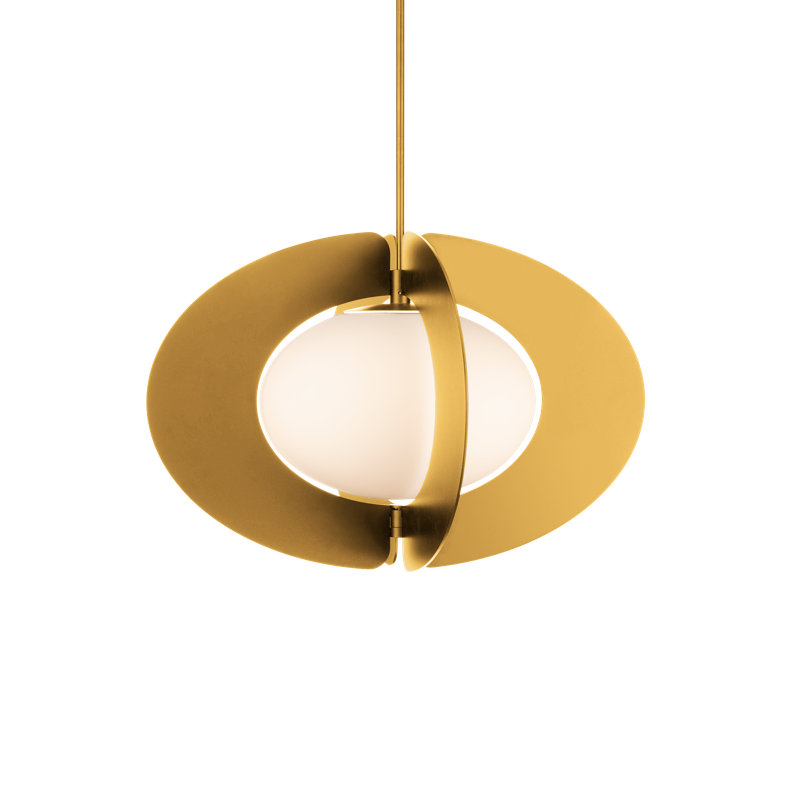 Luminaire suspendu géométrique à 1 lumière Echelon, Laiton vieilli