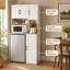 Haut mini armoire de réfrigérateur, étagère de rangement pour four à micro-ondes, blanc