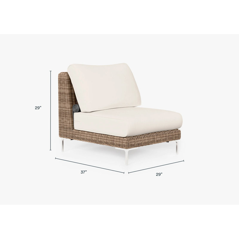 Ensemble de conversation pour fauteuil sans accoudoirs brun en osier, crème Palisades