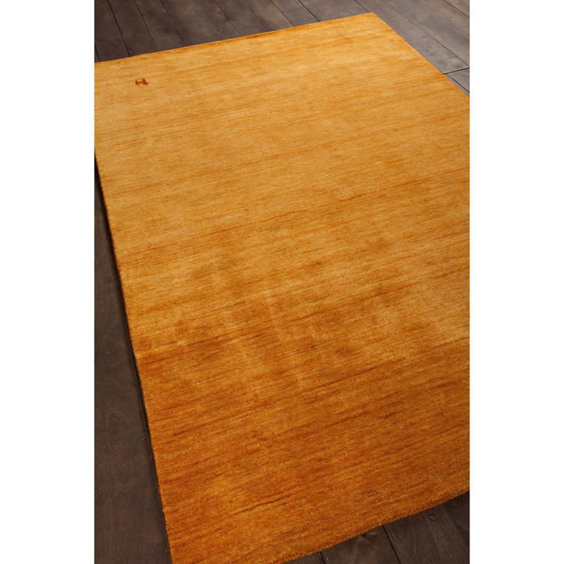 Gabi Hand-Knotted Gold Area Rug, Rectangle 5' x 7'6"
