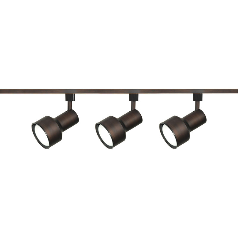 Russet Bronze 3-Light Step Cylinder Track Kit
