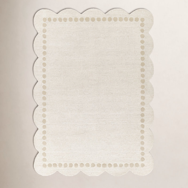 Lola Hand Tufted Wool Solid Ivory Area Rug 7'10" X 9'10", Rectangle 7'10" x 9'10"