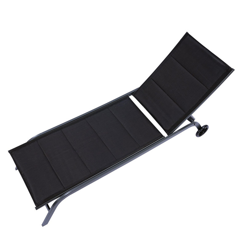 Chaise longue de plage, Noir