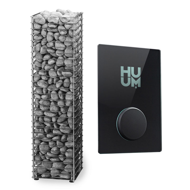 HUUM Cliff 6kW Sauna Heater with UKU WiFi Control, (Sauna Stones Included ), Black