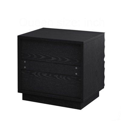 Solid Wood Nightstands, Bedside Table with 2 Drawers