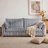 Fred 86.6" Smart Storage Sofa with Under-Seat Compartment, Premium Striped Fabric, Easy Assembly, Apartment Friendly for Living Room & Small Spaces-85055476