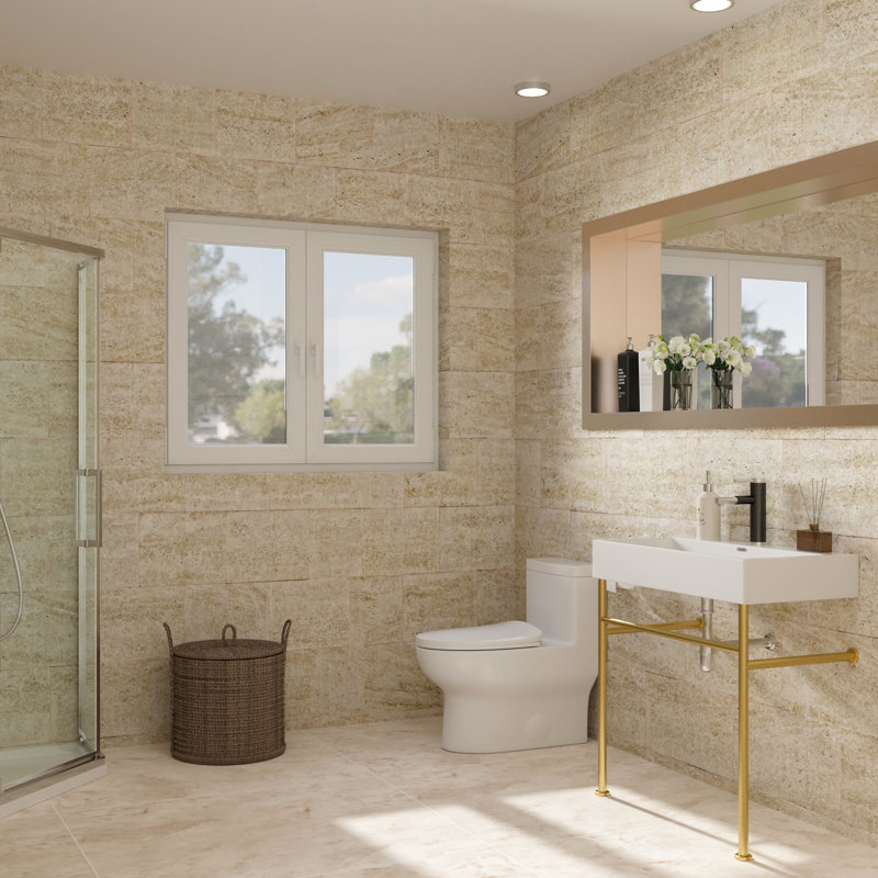 Console de lavabo à débordement 30 po, cuve en céramique blanche et pieds vifs - Salle de bain avec entretien, 30"