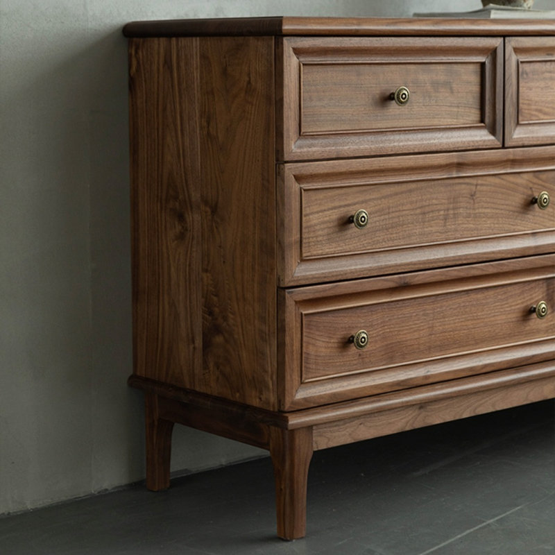 Commode d'appoint style rétro en noyer noir