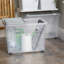 Wham 80L Plastic Storage Box with Wheels and Folding Lid Pack of 3 Clear/Cool Grey