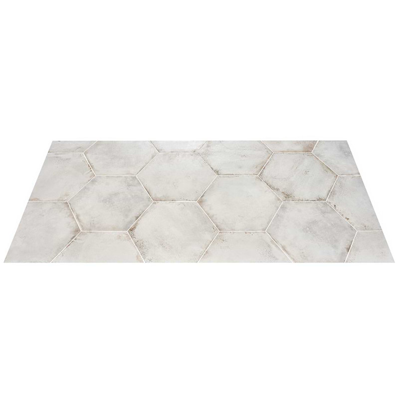 Angela Harris Flatiron 20" Large Hexagon Matte Porcelain Tile, White