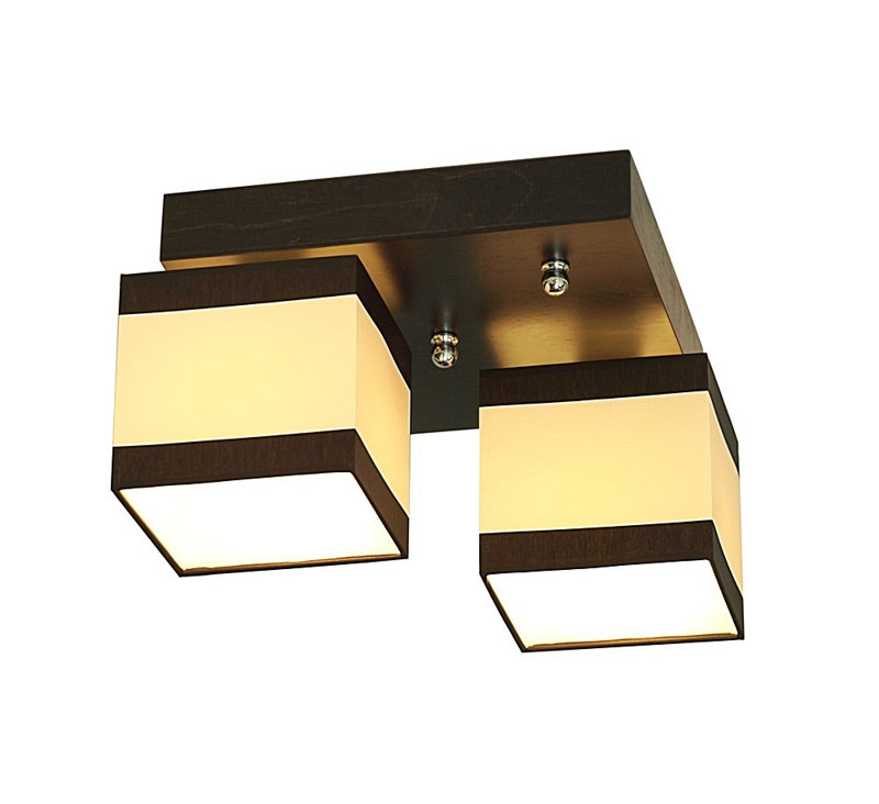 Partee Semi Flush Mount, Dark brown, Cream and brown