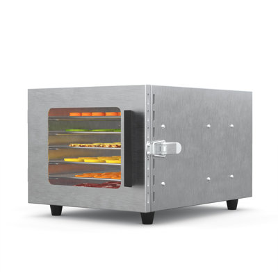 6-Tray Stainless Steel Food Dehydrator, 167°F Temp Control & 24H Timer, Quiet Meat & Fruit Dryer with Overheat Protection for Jerky & Dog Treats