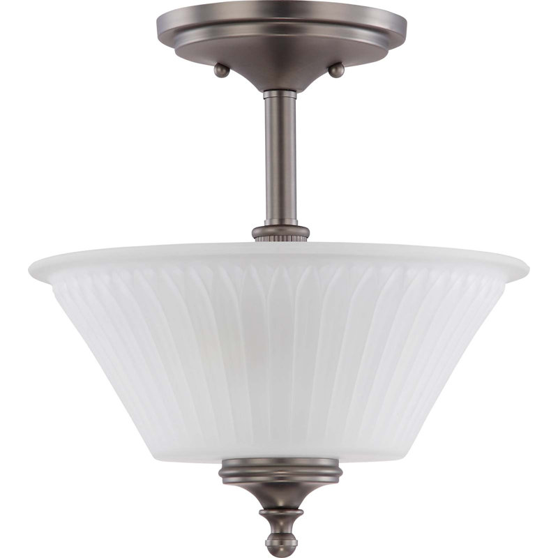 Haner Semi Flush Mount, Aged Pewter