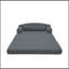 Canapé pliable à deux places en velours côtelé avec coussin moelleux-1697889395