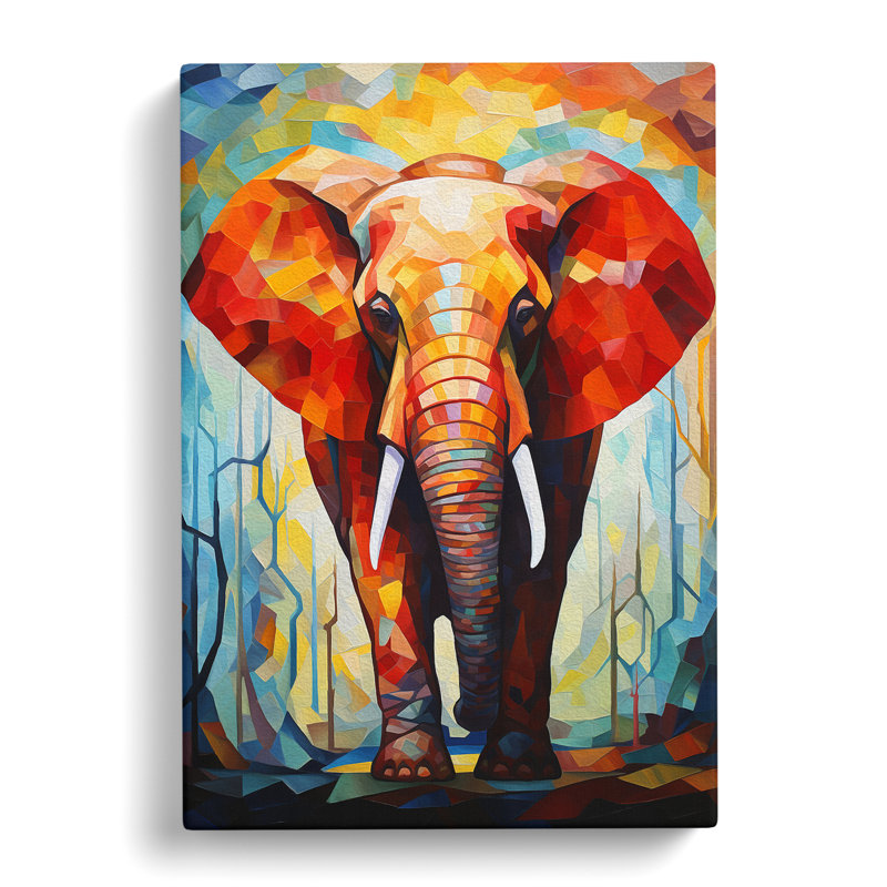 Elephant Cubism No.4 - Wrapped Canvas