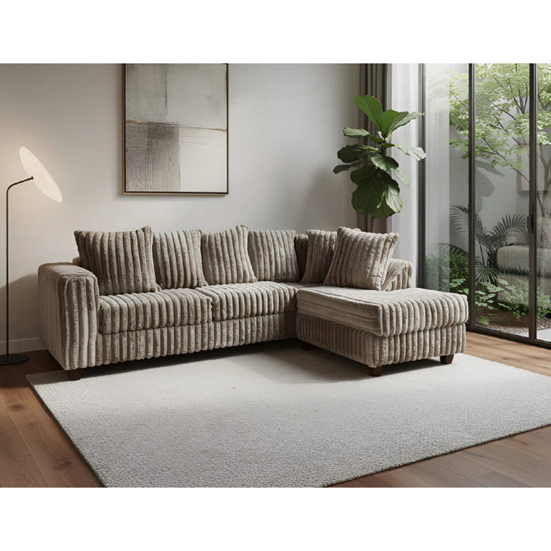 Canapé modulaire Kendal, Velours côtelé brun