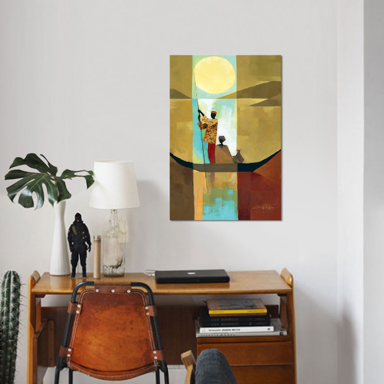 «On the River I» par Keith Mallett, reproduction sur toile tendue sur châssis, H 40 po x l 26 po x P 1,5 po, Toile tendue