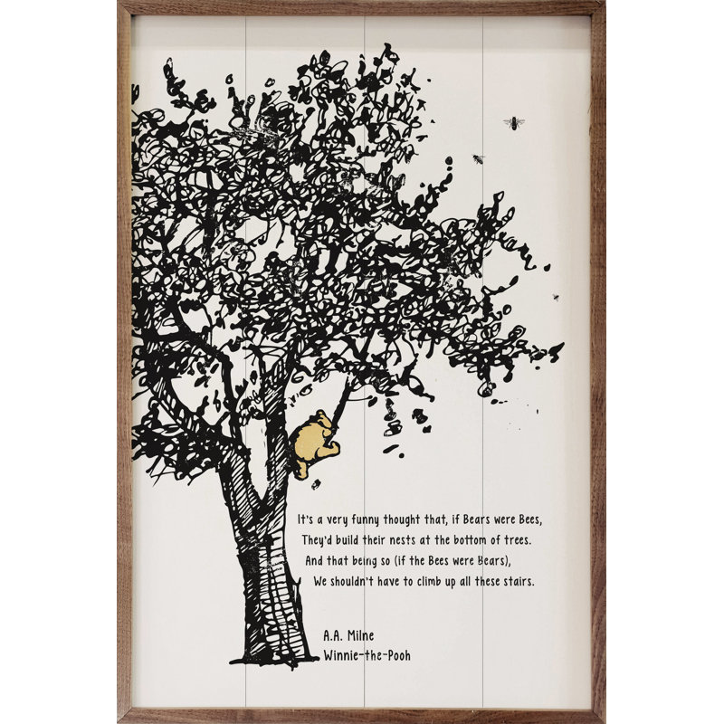 Citation d'arbre par A Milne Winnie-The-Pooh, H 36 po x l 24 po