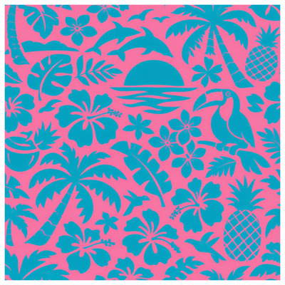 Rideaux de douche Tropical Hawaiian