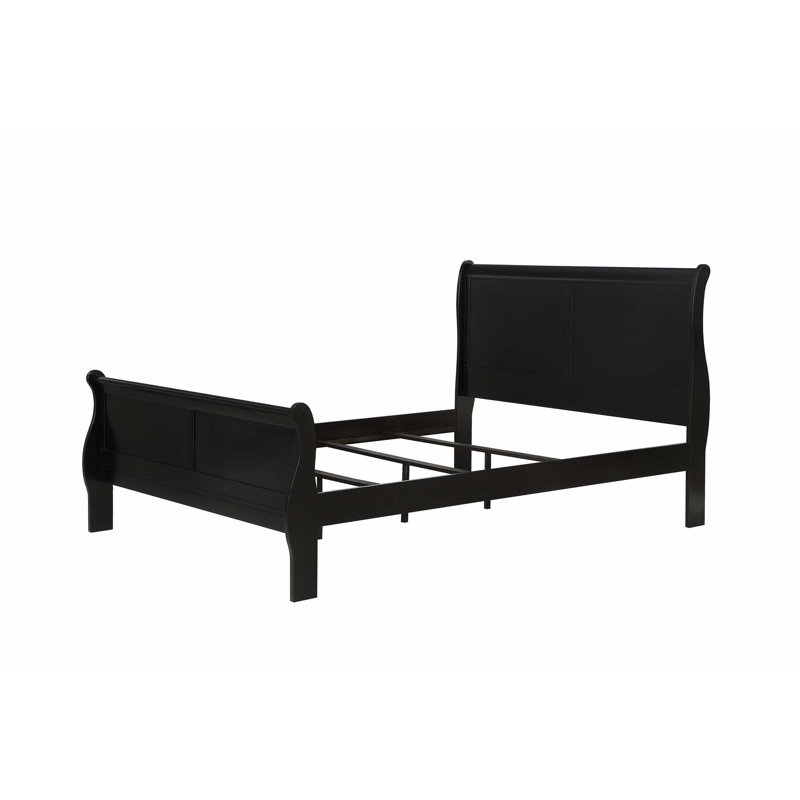 Cadre de lit (seulement lit), Noir, Double
