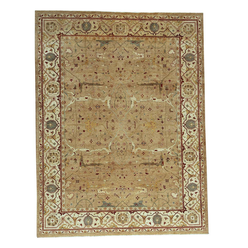 Tapis brun / ivoire noué à la main