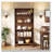 6-Tier Vintage Brown Mid-Century Bookcase For Living Room, Office, Bedroom
