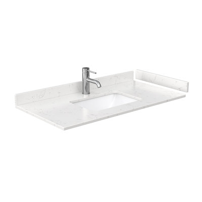 42" Single Cultured Marble Bathroom Vanity Top with Sink
