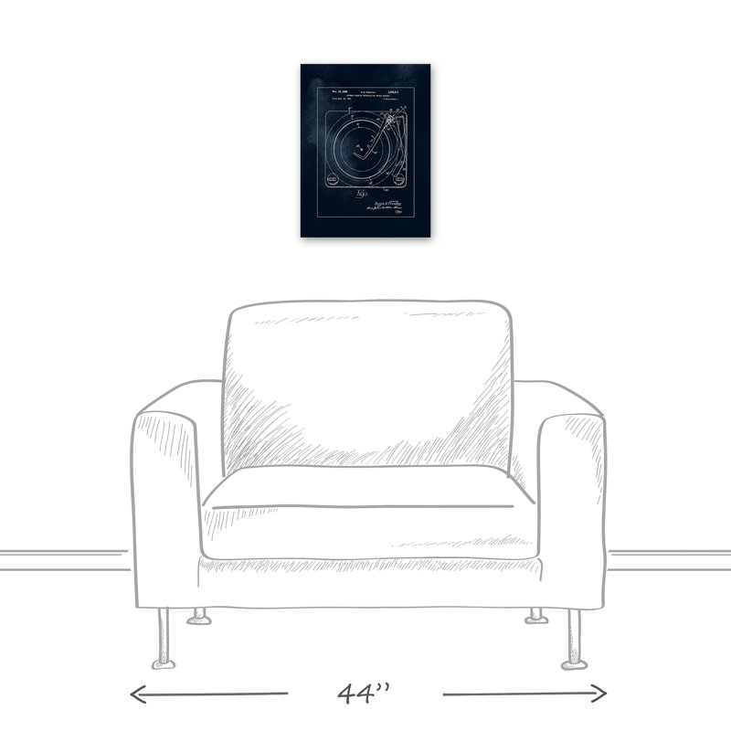 Changeur de tourne-disque sur toile, H 16 po x l 12 po x P 1,25 po