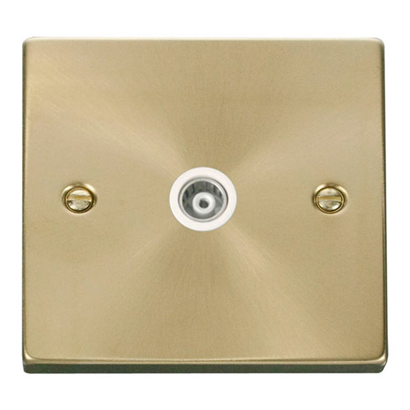 Satin Brass Single Isolated Coaxial Socket