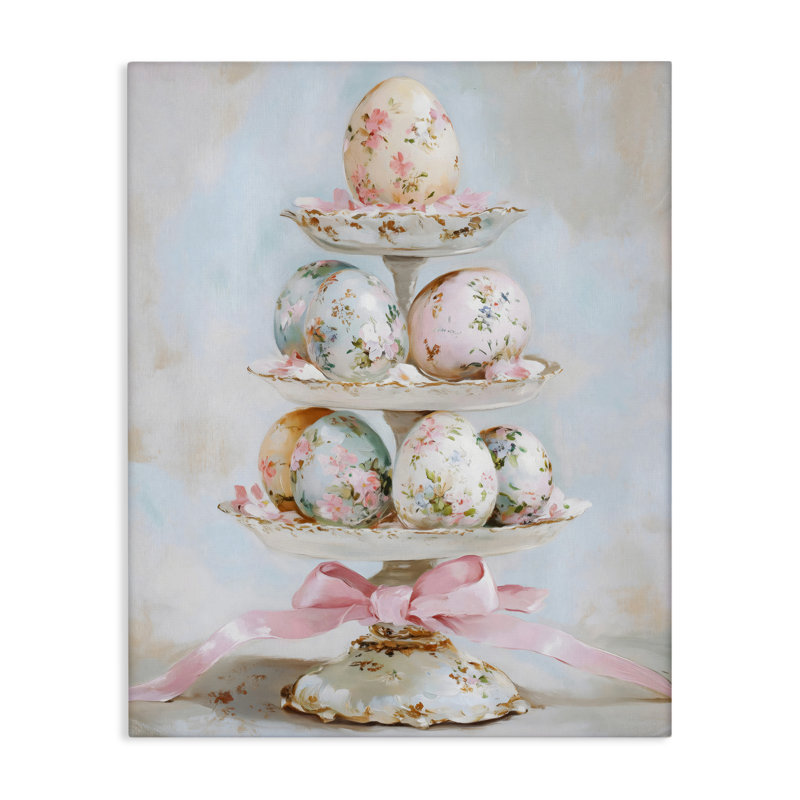 Pastel Coquette, œufs de Pâques, toile par Arlington Prints, H 20 po x l 16 po