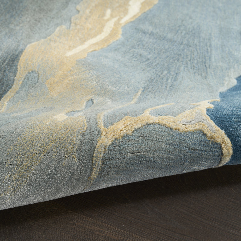 Prismatic Blue Modern Indoor Rug, Rectangle 2' x 3'