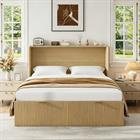 Murphy Bed with 6" Trifold Mattress & Built-In Charging Station, Queen