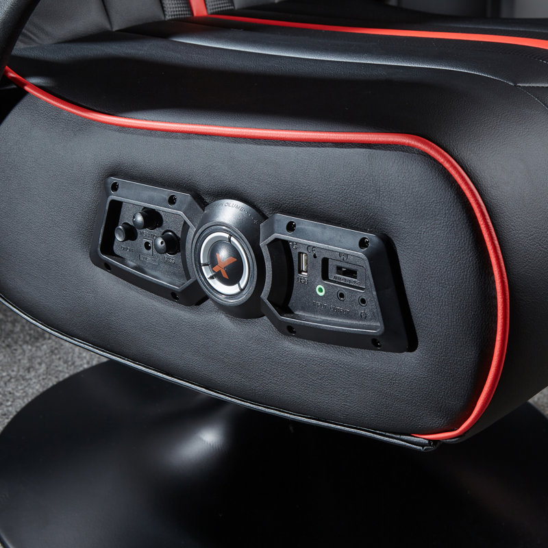 Inbox Zero Swiveling PC & Racing Game Chair with Built-in Speakers in Black
