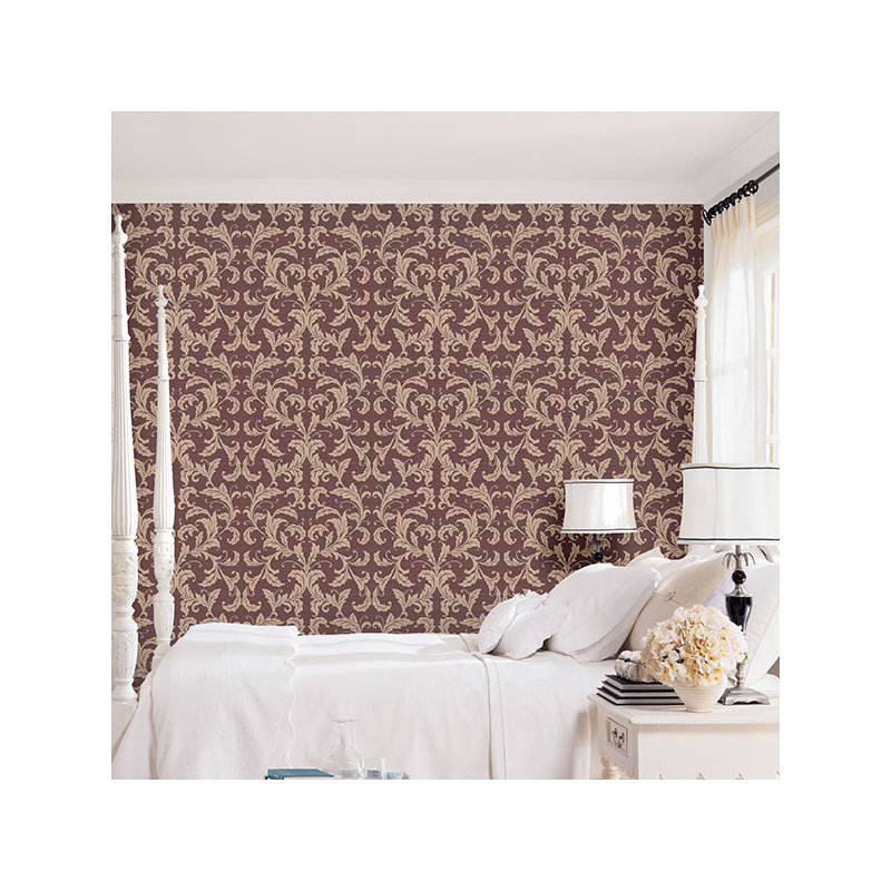 10m x 53cm Wallpaper Roll, Burgundy