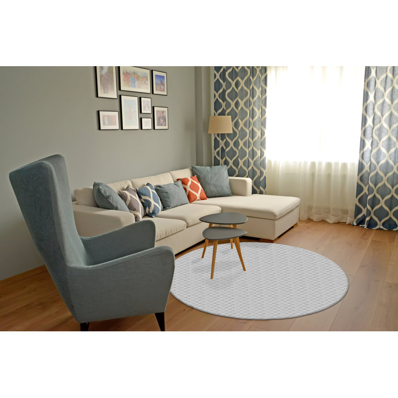 Tapis touffeté argent, Rond 60 po