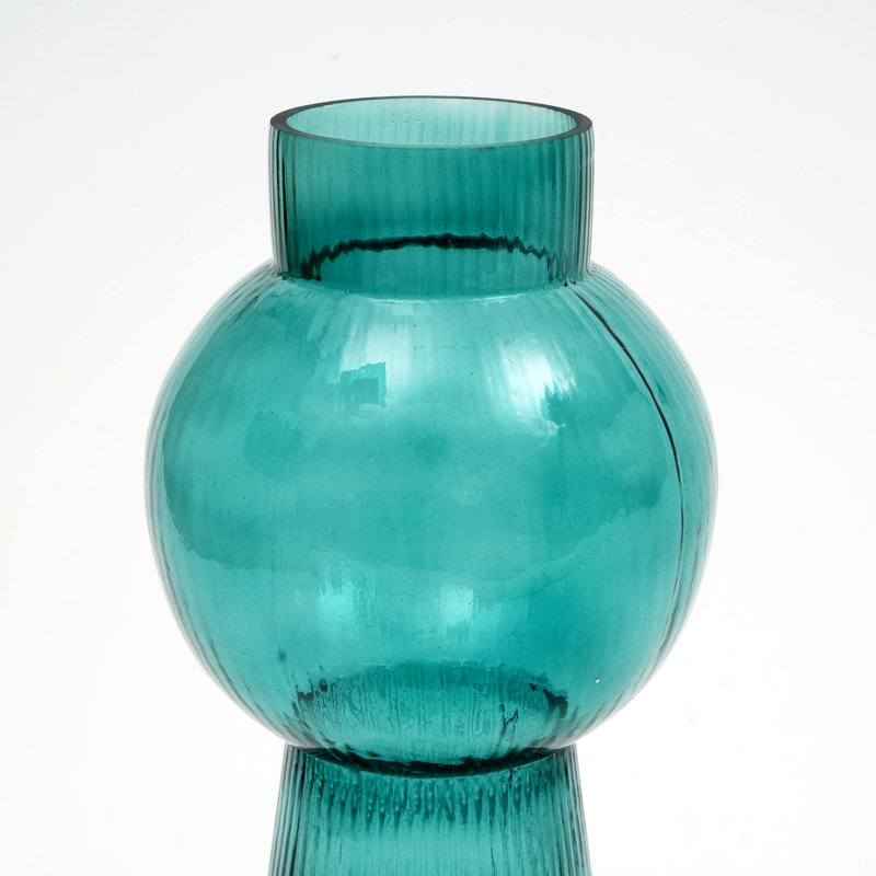Modern Funnel Flare Glass Large Vase, 12"