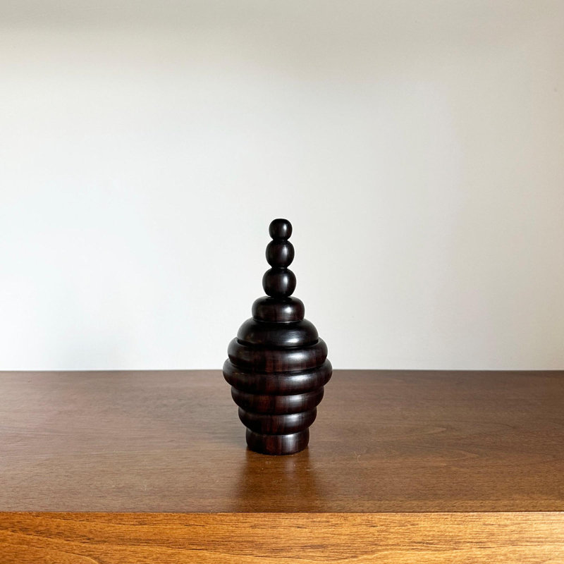 Ebony Wood Collection Wood Jar, 5"