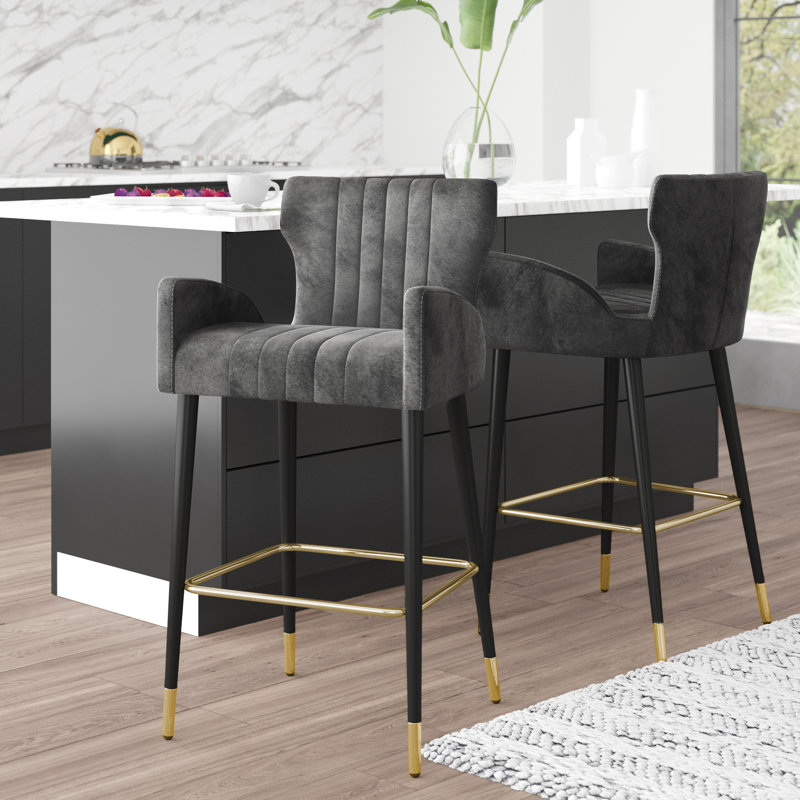 Tabouret de bar 28 po Briannan, Gris