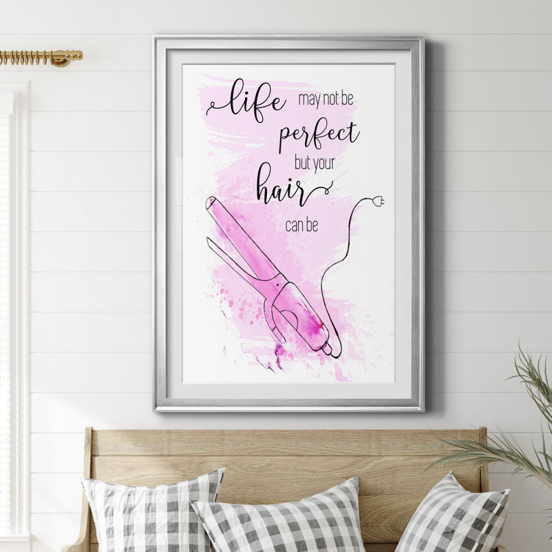 Perfect Hair - Reproduction d'art textuel sur papier encadré, Papier argenté, H 30,5 po x l 42,5 po x P 1,5 po