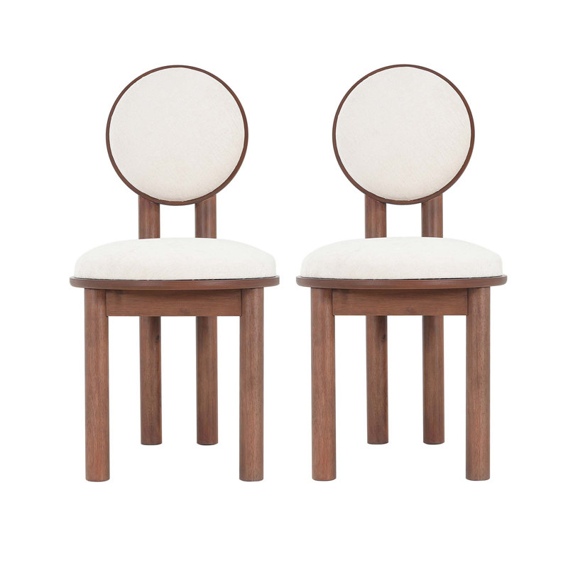 Chic ensemble de chaises de salle à manger en tissu de polyester à cadre en bois pour espaces élégants