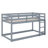 Twin Size Stacked Floor Bunk Bed With Ladder Included-1014622757