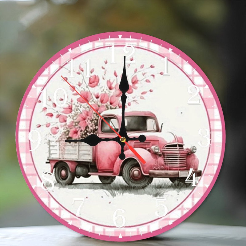 Horloge murale en bois 10 po, mouvement silencieux, à piles (piles AA non incluses), décor artistique, parfait pour les décorations